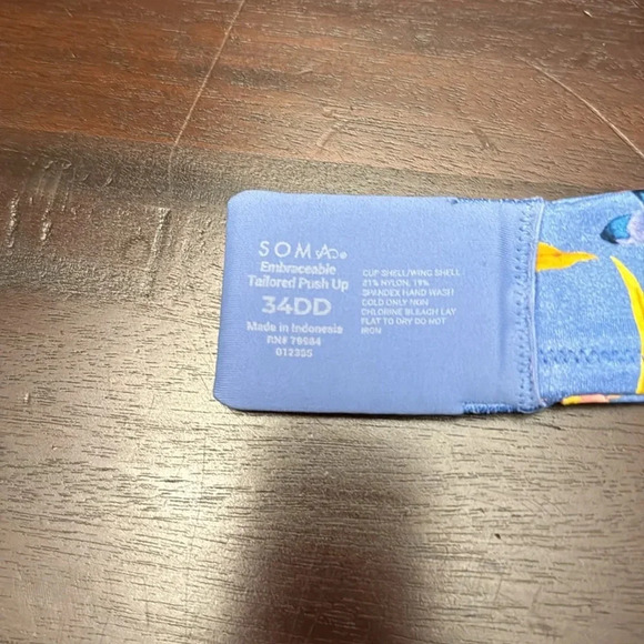 Soma Embraceable Tailored Push Up floral print bra size 34DD - Picture 4 of 5